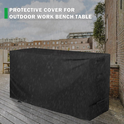 Durable 48 Inch Work Bench Table Cover For Garage And Outdoor Use All Weather Waterproof Heavy Duty Protective Cover For Workbench And Hardwood Tables Anti Tear 420D Oxford Fabric With Reinforced Stitching