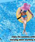 Woman relaxing in pool on float using 2 Pack Sand Anchor Bags 10L And 20L, 2 In 1 Kayak Anchor Kit With Adjustable Straps, Waterproof Dry Bags