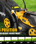 40V Cordless Lawn Mower Compatible With Two 20V Max Batteries Tool Only, 14 Inch Electric Lawn Mower With 35L Grass Bag, 6 Position Height Adjustment, Foldable Push Mower For Quick No Fuss Yard Work, 14-inch deck with height settings