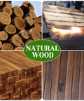 Collage showing natural wood processing stages from logs to finished panels