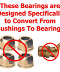 Beefed Up Front Wheel Bushing To Bearing Conversion Kit 2 Pack Stainless Steel Axle For Toro TimeCutter 5000 5000C 5475C MyRIDE MX5000 MX5075 MX5075T MX5475 Exmark Quest 139-5843, bearing conversion parts
