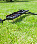 Tow Behind 48 Inch Grass Dethatcher For Big Lawns That Cleans Thatch Fast With Dual Row Of Flexing Spring Tines, Wide Aeration Tool
