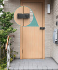 4 Inch Keyed Hasp Lock For Cabinets And Small Doors With Twist Knob Design installed on exterior wooden door, black finish
