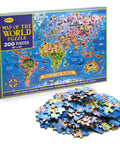 Large 200 Piece World Map Puzzle For Kids And Adults Floor Jigsaw Map For Learning Geography with box and pieces