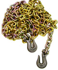 Grade 70 Carbon Steel Transport Binder Chain 25 Ft Coil Drum 3/8 Inch Heavy Duty Cargo Securing Link Rope 6600 Lbs Breaking Strength with hooks.