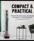 Docking Station Organizer and Vacuum Stand with Attachment Holder for Cordless Dyson V6 Through V15 and G5 Models Easy Drill Free Mount Keeps Tools Neatly Stowed Quick Access No Drill Holes
