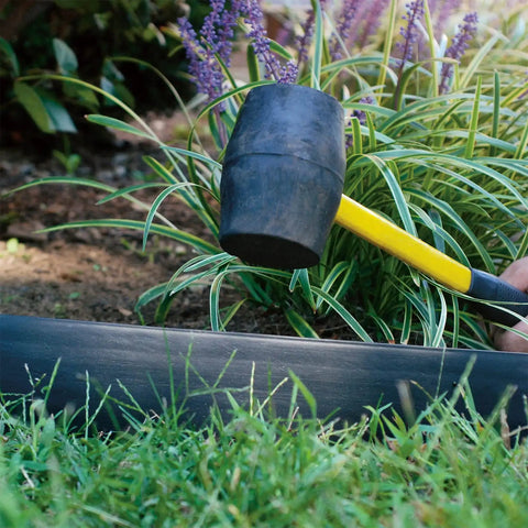 Installing Pound-In Lawn Edging with Bonus Anchoring Stakes for Easy DIY Landscape Border, 4.5 Inch Straight-Top Plastic Garden Border Kit