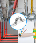 OhLectric pipe support strap, zinc-coated steel U-bracket with two holes for 2-inch EMT conduits (50-pack)