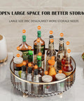 Clear Lazy Susan Turntable Organizer for Kitchen and Pantry, 11 Inch Rotating Storage Rack with spices and condiments