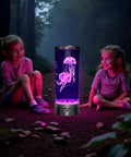 Large Round LED Jellyfish Lamp With 18 Color Changing LEDs For Soothing Sensory Aquarium Decor illuminating path with jellyfish design at night