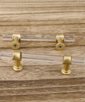 Gold Clear Acrylic Cabinet Pulls 10 Pack For Dresser Drawers And Kitchen Cabinets 3 Inch Center To Center Spacing