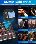 Sixteen Channel Digital Audio Mixer With 48V Phantom Power USB Slot LED Screen Bluetooth And Pro Grade Mic Preamps