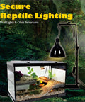 Universal Reptile Habitat Lighting Dome Clips Two Pack No Tool Required Heavy Duty Mesh Screen Mounting Clamps in use