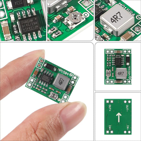 MP-1584EN Buck Converter Mini 6 Pack 3A DC-DC Step-Down Module shown with detailed components and circuit layout