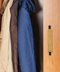 Solid Wood Long Cabinet Handles For Wardrobes And Kitchen Drawers Built Tough With Aluminum Wood Blend 96mm Hole Spacing Black Finish