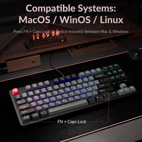 Premium TKL Wired Hall Effect Mechanical Keyboard Featuring Magnetic Switches Adjustable Actuation with RGB lighting.