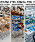 No Sweat Gravity Feed Flow Rack And Smart Picking Shelf For Warehouse Packing Stations featuring smooth roller tracks with cartons.