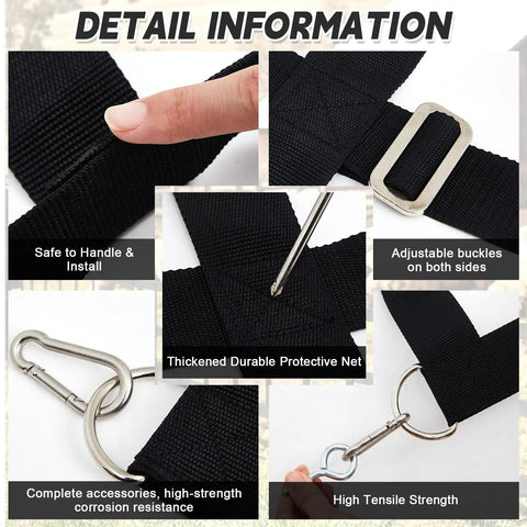 Detail image of Dang Solid 12 By 20 Foot Polyester Horse Stall Guard featuring adjustable buckles and durable protective net.