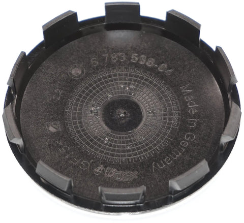 Bottom view of BMW Wheel Center Cap Genuine OEM Part No-Brainer Drop-In Replacement For 1992 Through 2023 Models 36-13-6-783-536