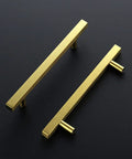 30 Pack 7 3 Eighths Inch Square Cabinet Pulls in Brushed Brass Stainless Steel for Kitchen Drawers and Cabinets