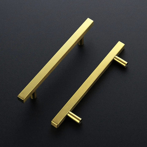 30 Pack 7 3 Eighths Inch Square Cabinet Pulls in Brushed Brass Stainless Steel for Kitchen Drawers and Cabinets