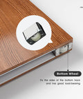 Close-up of bottom wheel feature on a Concealed Sliding Barn Door Hardware Kit With Soft Close Mechanism And Invisible Floor Track For Wall Mount.