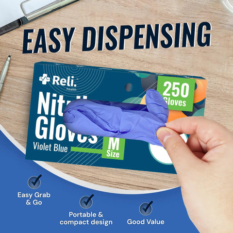 Knockout Disposable Nitrile Gloves Medium 250 Pack Powder Free Latex Free Textured Palm Rolled Cuff Built Tough For Garage And Salon Work So Go Claim Your Pair Before Inventory Dries Up
