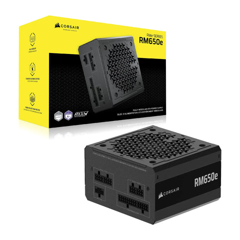 Beefed Up 650W Fully Modular ATX 3 Point 1 Power Supply With PCIe 5 Point 1 Readiness And Cybenetics Gold Efficiency, black.