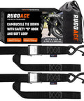 2 Pack 1.5 Inch By 8 Ft Beefy 3000 Lb Motorcycle Tie Down Straps Heavy Duty Cam Buckle With S Hooks Soft Loops For Dirt Bike ATV UTV Boat Kayak