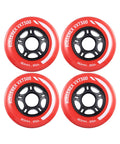 VXT500 Inline Skate Wheels 80mm By 24mm Urethane Replacement Pack, four rocket red wheels for smooth roll and durability