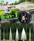 Woman using Cordless Car Washing Tool With 6 In 1 Nozzle And Foam Cannon in garden