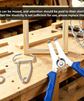 Workbench with Woodworking Miter Spring Clamps Kit with Spring Loaded Pliers, miter clamps, storage ring, picture frame in view