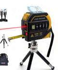 4 In 1 Laser Tape Measure With Level And 197 Ft Laser Distance Meter, 16 Ft Auto Lock Tape, Crosshair Alignment, Electronic Angle Measurement For DIY Projects, Home Renovation And Carpentry on tripod