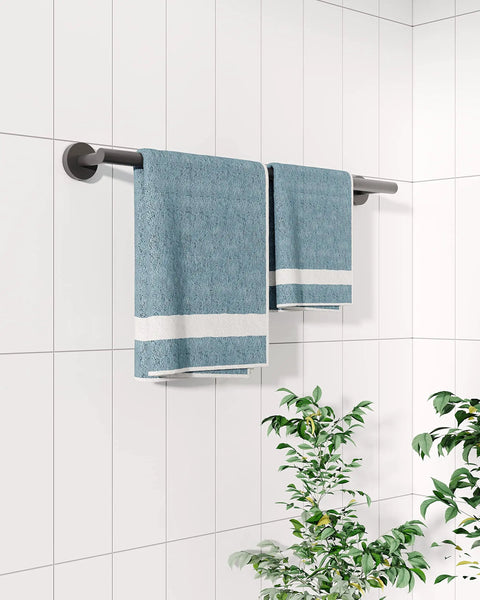 Matte Black 24 Inch Towel Bar Wall Mount Rack For Bathroom And Kitchen, Rustproof SUS304 Stainless Steel, 22 Inch Center To Center