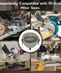 Heavy Duty Miter Saw Dust Collection Hood With LED Light Durable Gray Oxford Fabric Table Saw Dust Collector With Storage Bag Fits 10 Inch And 12 Inch Saws Ideal For Garage And Workshop Use installed on miter saws.