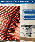 Beefy 8 Inch Bathroom Exhaust Fan With 200 CFM White Vertical Discharge Ceiling Ventilation Fan motor and copper coils