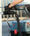 Person using Bulldog SDS-Plus Rotary Hammer Bit 3/4 In X 6 In X 8 In Carbide-Tipped, 4-Flute Design, drilling into concrete wall.
