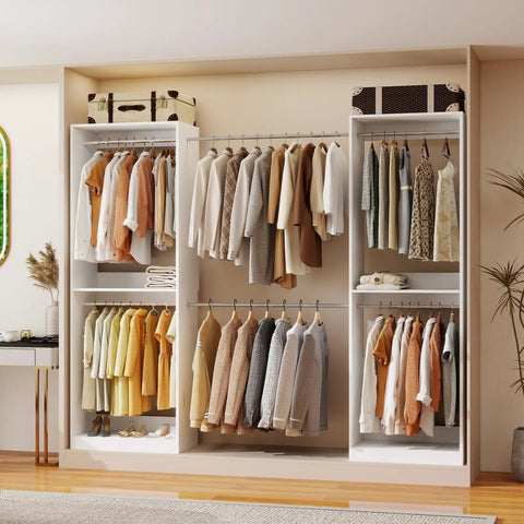 Big Time Modular Closet System With Hella Roomy Hanging Space And Solid Wood Build For Custom Walk In Setup showcasing organized clothes.