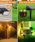 Color Changing Outdoor Solar Spot Lights 7 Modes 4 Pack IP65 Waterproof Landscape Lights for wall and ground mounting