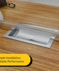 Heavy Duty Brushed Stainless Steel Drop In Deal Tray 12 Inch Wide 10 Inch Deep With 1.56 Inch Height For Countertop Transactions