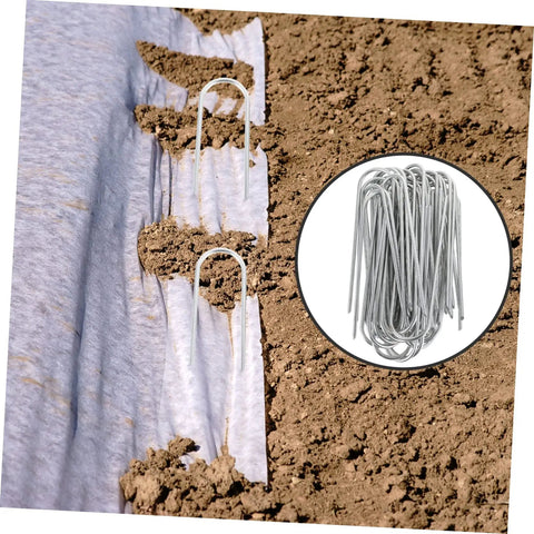 Heavy Duty Galvanized U Shaped Ground Stakes Pack Of 50 For Garden Membranes And Outdoor Fixes Durable Nails With Beveled Ends For No Fuss Ground Mounting And Easy Installation
