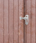 Spring Loaded Trailer Pin Latch M12x25mm Galvanized Steel Rugged Beefy Heavy Duty Gate Lock Ramp Gate Hardware For Secure Hauling And Quick No Nonsense Trailer Access on wooden gate