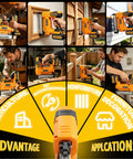 Cordless Brad Nailer 18 Gauge Electric Finish Nail Gun With Two High Capacity Batteries And 200 Piece Kit in action for woodworking projects.
