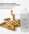 Pro Grade Ultrasonic Brass Cleaning Solution Super Concentrate For Jewelry And Metal Parts 1 Qt Bottle next to brass cartridges