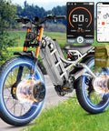 2026 Romeo Pro 3 Electric Mountain Bike For Adults showing 6000W dual motor, app control, 26 inch fat tire, on outdoor trail.