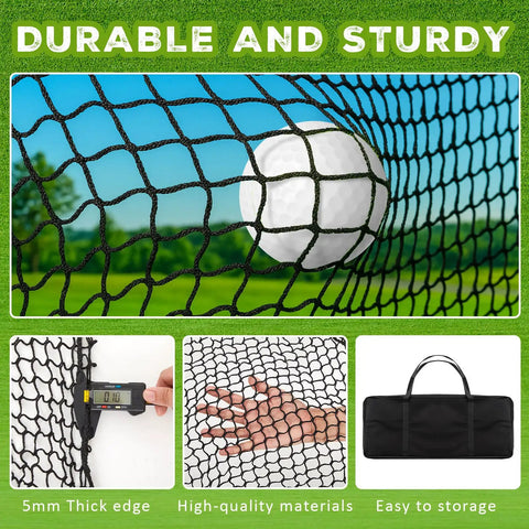 10 Ft Golf Practice Net For Indoor Outdoor Backyard Driving Range Vibes, Durable Polyester Mesh Netting With 12 Spring Snaps