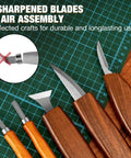24 Piece Wood Carving Kit With Easy Storage Bag For Beginners Do It Yourself Whittling Set showing various wood carving blades