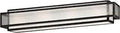 Camden Square 4 Light Bath Vanity Light in Aged Charcoal Finish With Clear Seeded And Etched White Glass, 30 Inch Wide