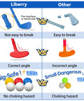Comparison of Toddler Golf Set With Upgraded Clubs And Shoulder Strap Carrier For Indoor Outdoor Play; durability, angles, ball size.