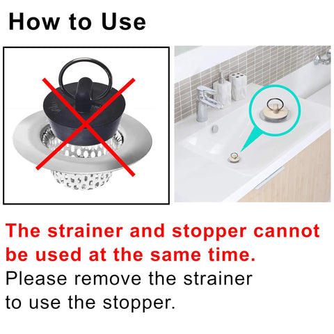How to use Four Pack Stainless Steel Sink Strainers with Rubber Stopper in bathroom sink